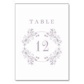 ヴィンテージフォーマルラベンダーモノグラム結婚ズ テーブルナンバー (正面)