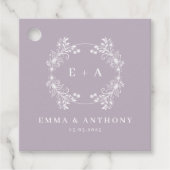 ヴィンテージフォーマルラベンダーモノグラム結婚ズ フェイバータグ (正面)