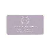 ヴィンテージフォーマルラベンダーモノグラ結婚ムの脚本 ラベル (正面)