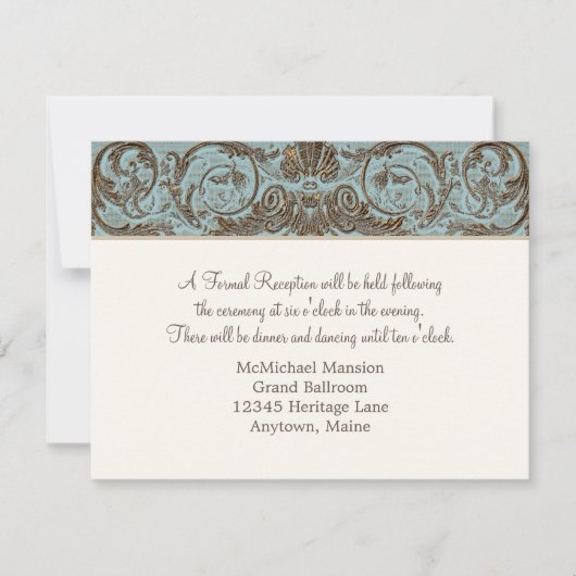 ヴィンテージフォーマル披露宴フランスのレースバロック 招待状 (正面)
