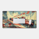 ヴィンテージフォーミュラ1レース デスクマット (キーボード&マウス)