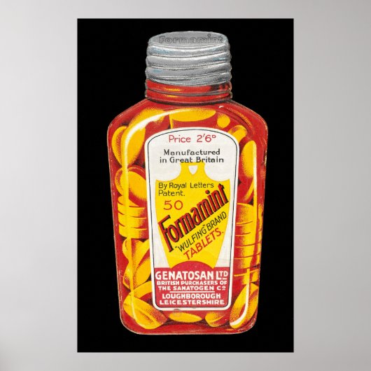 ヴィンテージフォームメンティメディカルタブレット広告 ポスター (正面)