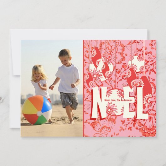 ヴィンテージフォーラルノエルオーナメントファミリーフォトカード シーズンカード (正面)