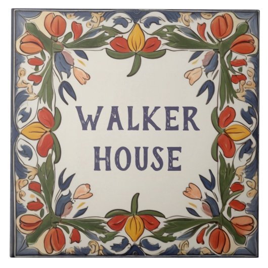 ヴィンテージフカスタムァワープレート名看板 タイル (正面)