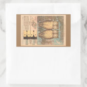 ヴィンテージフクロウかわいい秋キッドのクラフトブラウンブルー 長方形シール (バッグ)