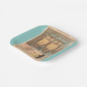 ヴィンテージフクロウかわいい秋キッドの工芸イラストレーション ペーパープレート (傾斜あり)