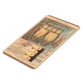 ヴィンテージフクロウかわいい秋クラフト子供の青茶色 マグネット (左側)