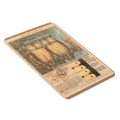 ヴィンテージフクロウかわいい秋クラフト子供の青茶色 マグネット (右側)