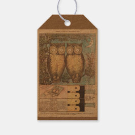 ヴィンテージフクロウかわいい秋工芸 ギフトタグ