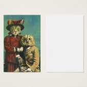 ヴィンテージフクロウとプッシー猫ACEOの名刺 (正面&裏面)