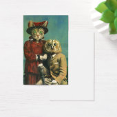 ヴィンテージフクロウとプッシー猫ACEOの名刺 (デスク)