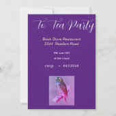 ヴィンテージフクロウと本 – 茶パーティの招待状 招待状 (裏面)