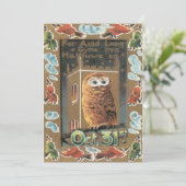 ヴィンテージフクロウと魔女ハロウィン 招待状 (スタンド正面)