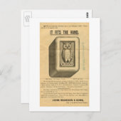 ヴィンテージフクロウのせっけん – 手に合う ポストカード (正面/裏面)