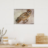 ヴィンテージフクロウのポスターまたはデコページ紙 ポスター (キッチン)