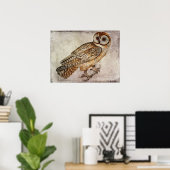 ヴィンテージフクロウのポスターまたはデコページ紙 ポスター (ホームオフィス)