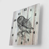 ヴィンテージフクロウの国のホームオフィスの時計 スクエア壁時計 (傾斜)
