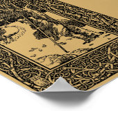 ヴィンテージフクロウの森の冬の縁ど景 ポスター (角)