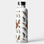 ヴィンテージフクロウの森の模様モノグラム ウォーターボトル (右面)