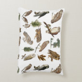 ヴィンテージフクロウの水彩林の模様 アクセントクッション (裏面(縦))