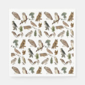 ヴィンテージフクロウの水彩林の模様 スタンダードランチョンナプキン (正面)