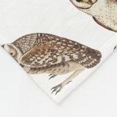 ヴィンテージフクロウの水彩林の模様 フリースブランケット (角)