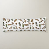 ヴィンテージフクロウの水彩林の模様 ボディピロー (裏面)