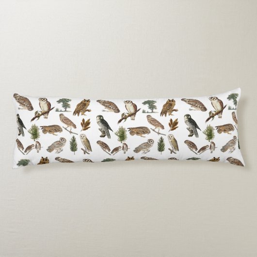 ヴィンテージフクロウの水彩林の模様 ボディピロー (裏面)