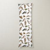 ヴィンテージフクロウの水彩林の模様 ボディピロー (裏面 (縦))