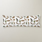 ヴィンテージフクロウの水彩林の模様 ボディピロー (正面)