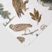 ヴィンテージフクロウの水彩林の模様 薄葉紙 (詳細)