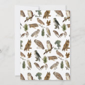 ヴィンテージフクロウの水彩森の鳥の誕生日パーティー 招待状 (裏面)