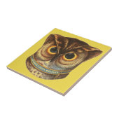 ヴィンテージフクロウイラストレーション広告イエロー タイル (側面)