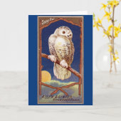 ヴィンテージフクロウイラストレーション カード (黄色い花)