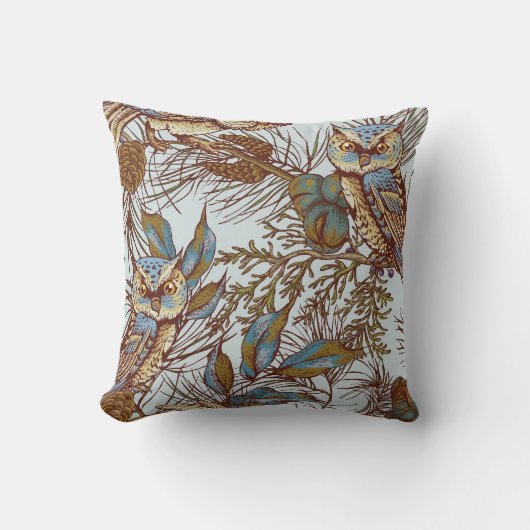 ヴィンテージフクロウガモの卵青 クッション (正面)