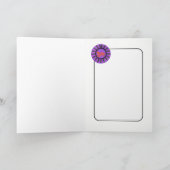 ヴィンテージフクロウハロウィンカード。ブー、紫、オレンジ カード (内部)