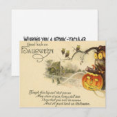 ヴィンテージフクロウハロウィーンのカボチャのちょうちんウィッチハロウィーン ノートカード (正面/裏面)