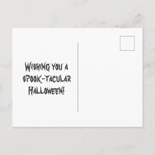 ヴィンテージフクロウハロウィーンのカボチャのちょうちんウィッチハロウィーン ポストカード (裏面)