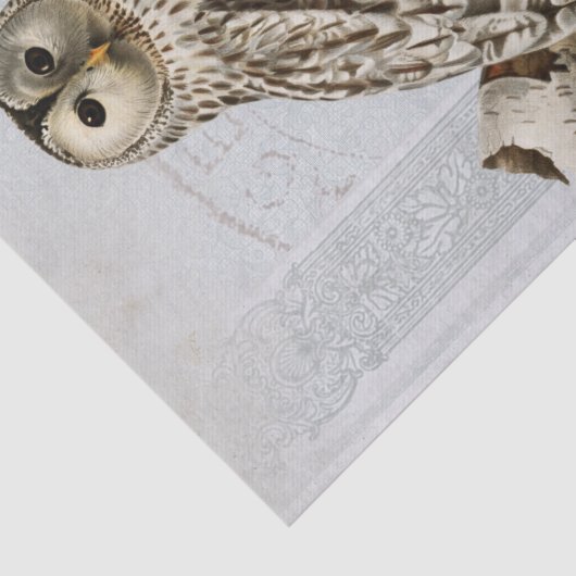 ヴィンテージフクロウバードブルーデコップエスフランスのマーク 薄葉紙 (詳細)