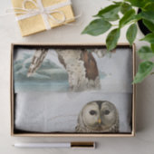 ヴィンテージフクロウバードブルーデコップエスフランスのマーク 薄葉紙 (ギフト)