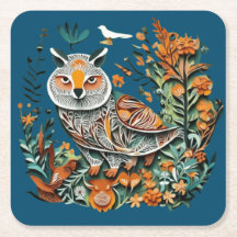 ヴィンテージフクロウフローラユニークデザイン