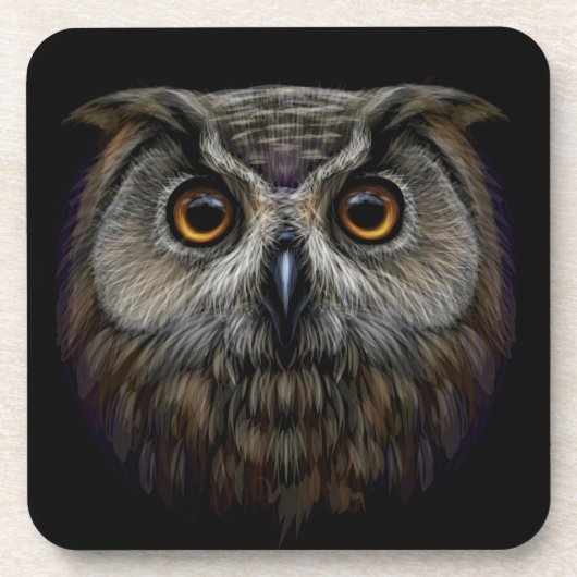 ヴィンテージフクロウポートレートコースター | タイムレスフクロウセット コースター (正面)