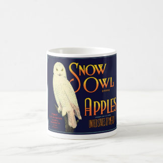 ヴィンテージフクロウリンゴラベル コーヒーマグカップ