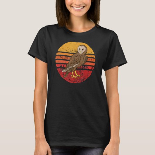 ヴィンテージフクロウレトロスタイルフクロウ Tシャツ (正面)