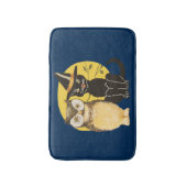 ヴィンテージフクロウ及び黒猫バスマット バスマット (正面縦)