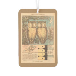 ヴィンテージフクロウ可愛い秋のクラフトブルーブラウン カーエアーフレッシュナー