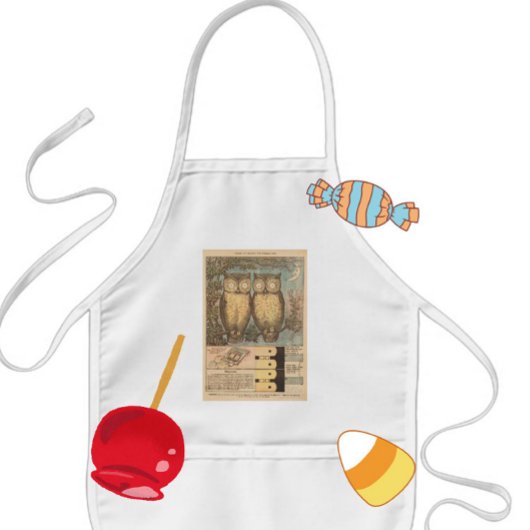 ヴィンテージフクロウ可愛い秋のチャイルドクラフト 子供用エプロン