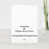 ヴィンテージフクロウ対グリーティングカード カード (裏面)