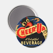 ヴィンテージフクロウ応援アップソーダポップ・アートのサイン広告グラフィックス マグネット (正面/裏面)