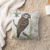 ヴィンテージフクロウ枕 クッション (ブランケット)
